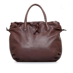 Bottega Veneta Dark Brown Intrecciato Satchel Leather Bag 👜 Purse Authentic